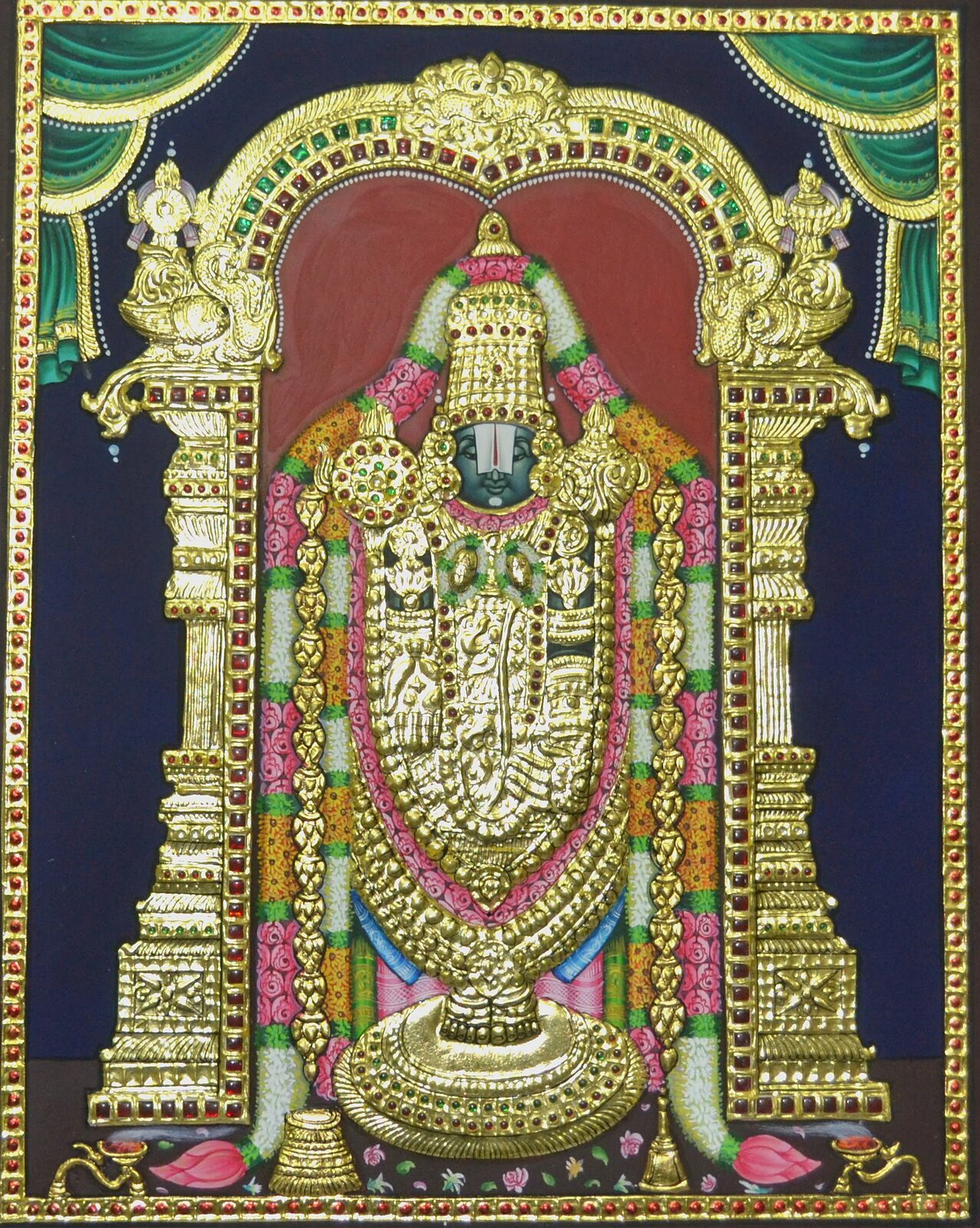 Balaji Tanjore painting close-up